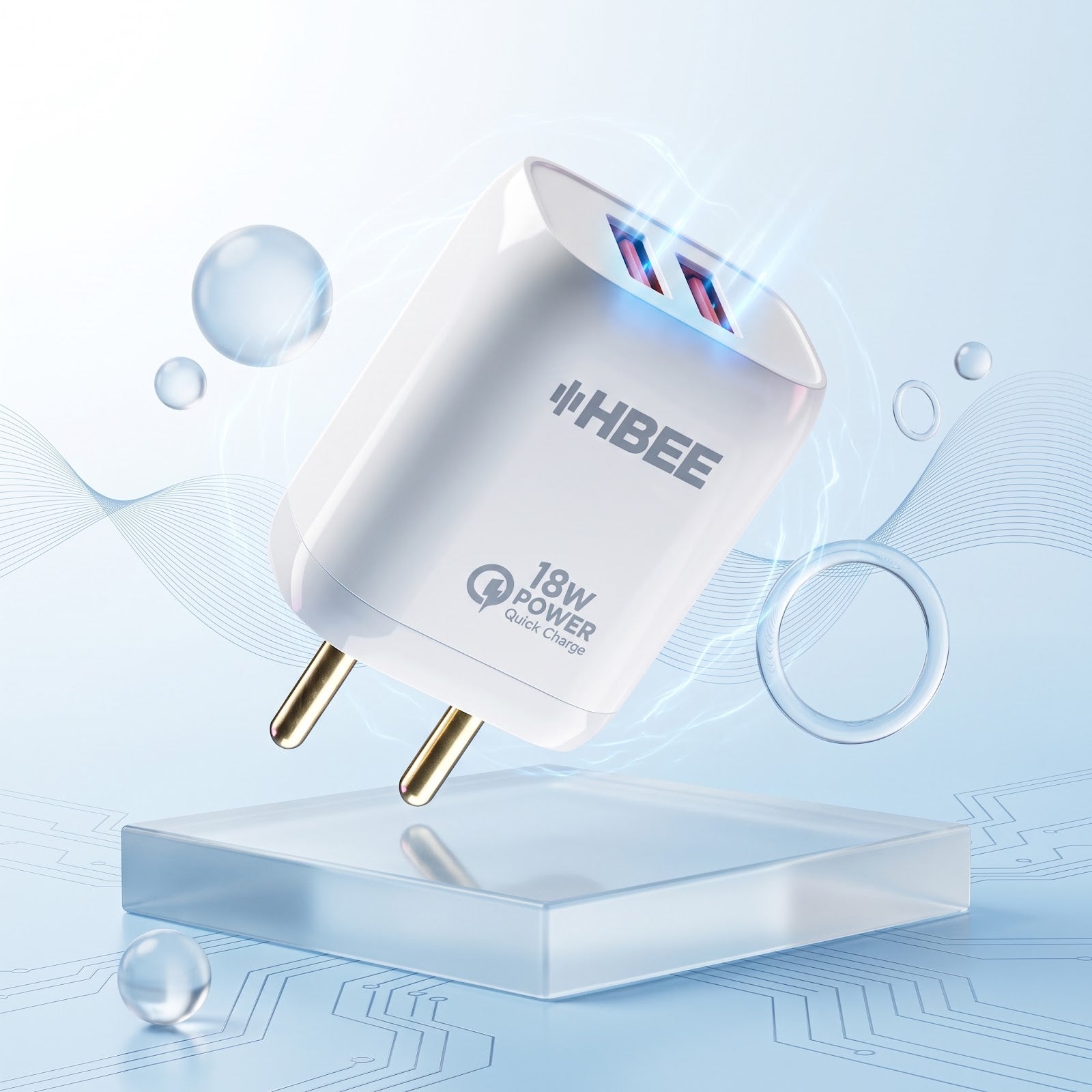 HBEE HBCH 003 18W Dual Port Fast Charger - Micro USB
