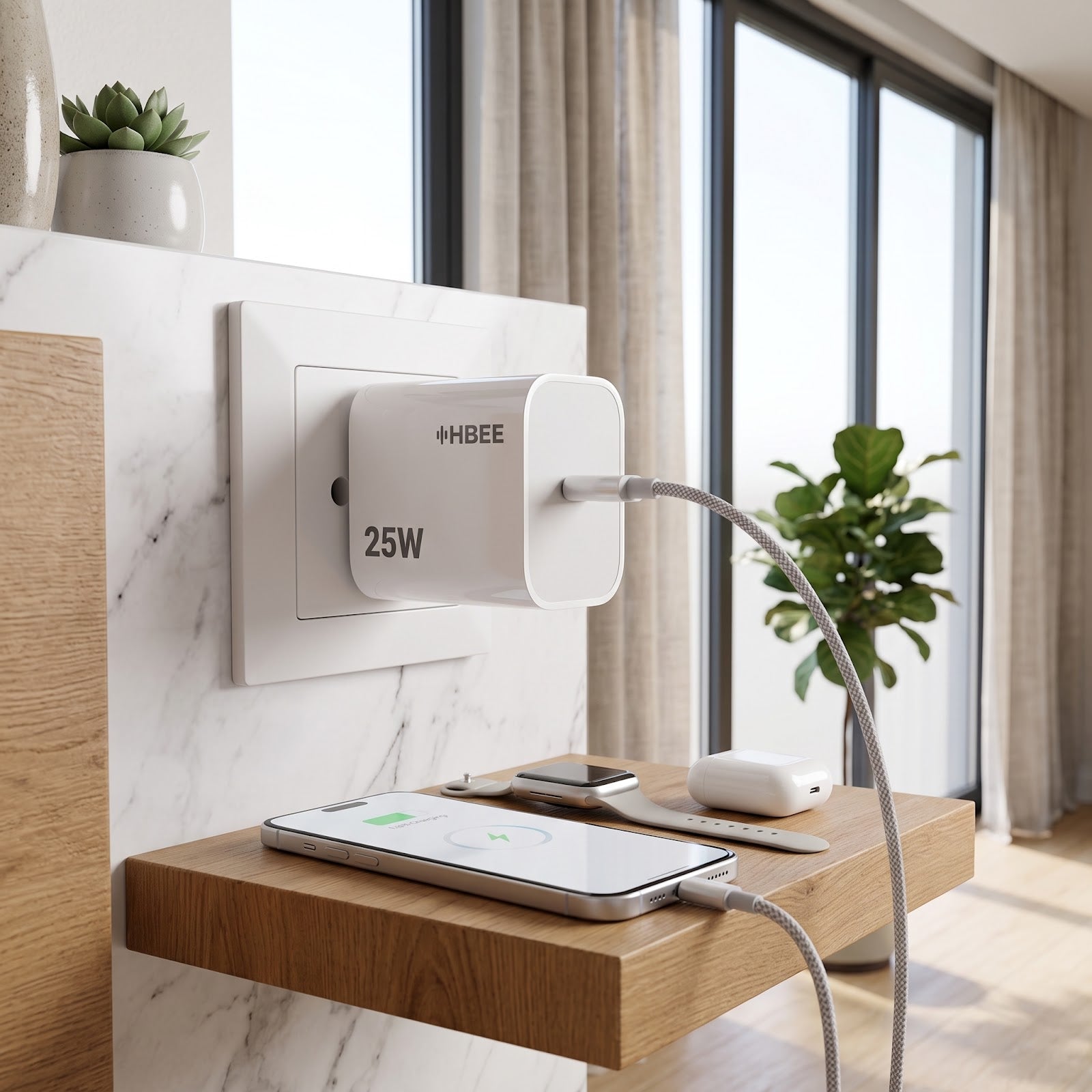 HBEE HB PD-001 25W USB-C Fast Charging Adapter (C to C)