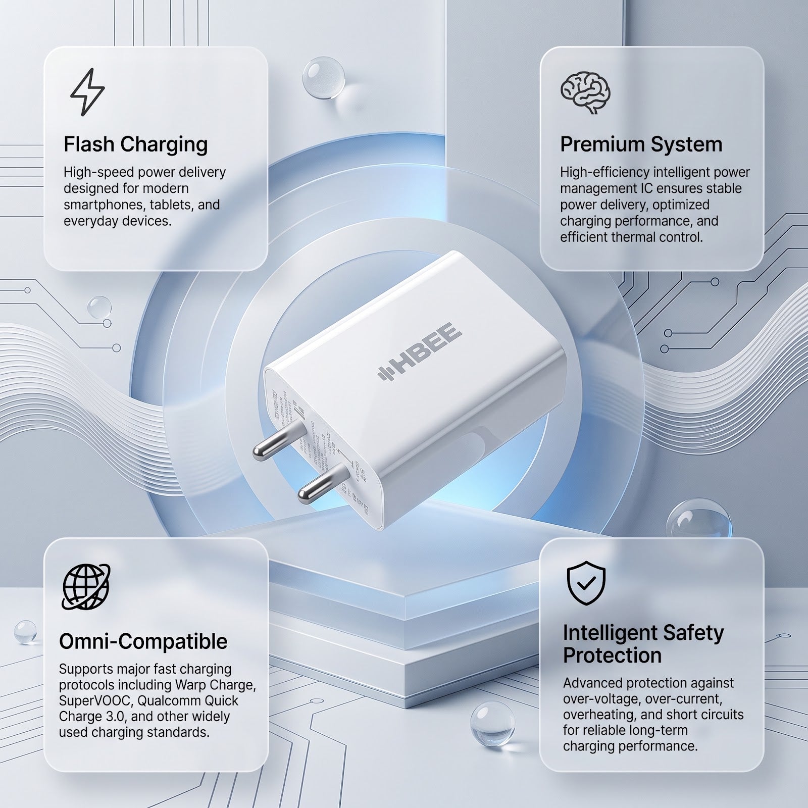 HBEE Flash Pro 80W Super Fast Flash Charger - Type C with Cable