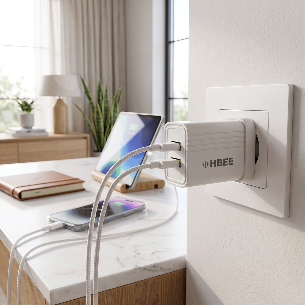 HBEE HBCH 008 20W Dual Port Fast Charger - Micro USB
